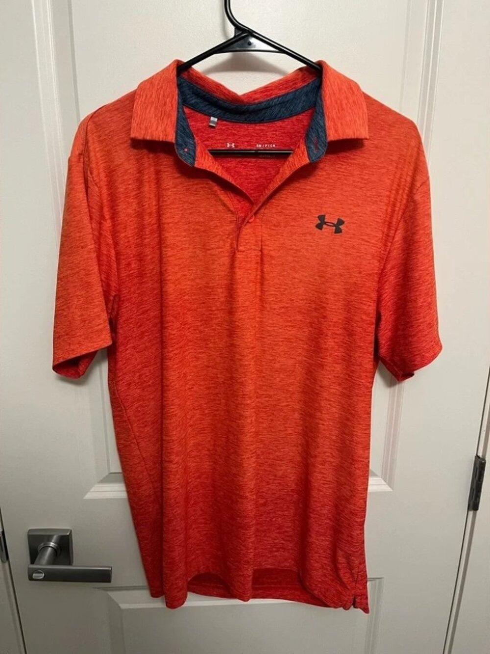 Under Armour Men's Bright Orange Polo in size S